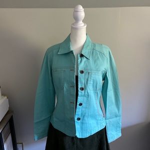 Sigrid Olsen Aqua Blue Denim Jacket